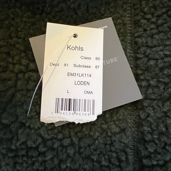 Eddie Bauer NWT Loden Green High Pile Full Zip Chilali Sherpa Jacket Men’s Large - Picture 6 of 8